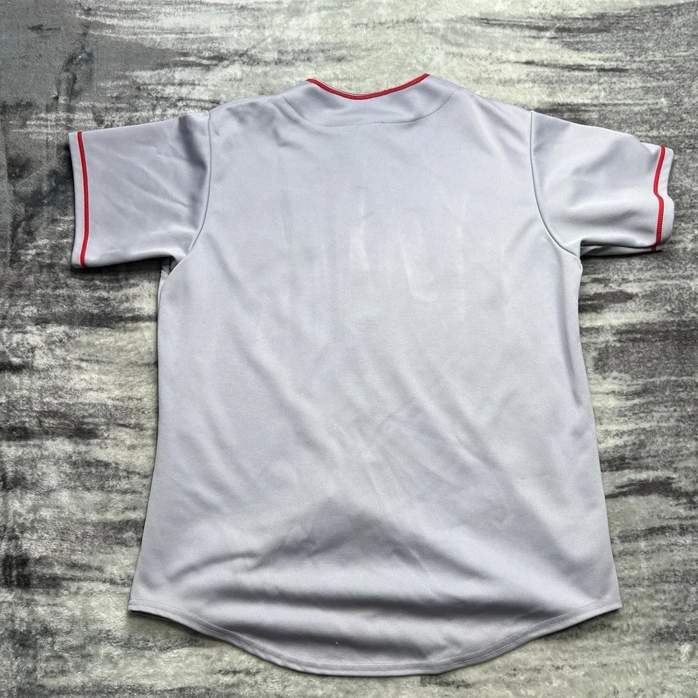 Majestic Anaheim Angels MLB Grey Baseball Jersey Blank No Name Men's Size L